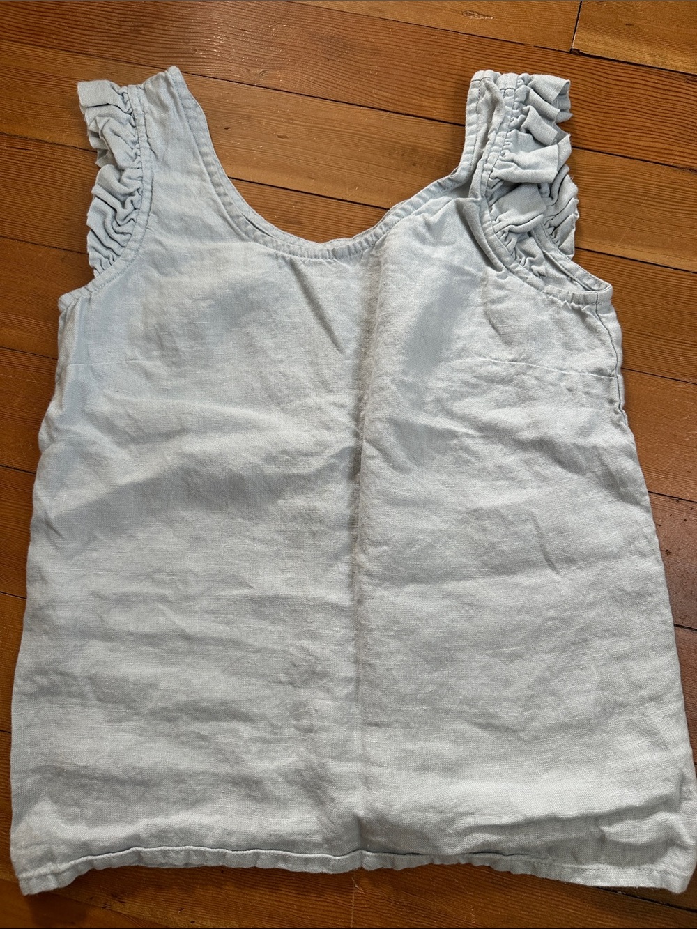 Not Perfect Linen ruffle tank